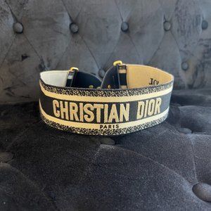 Christian Dior Logo Embroidered bag strap